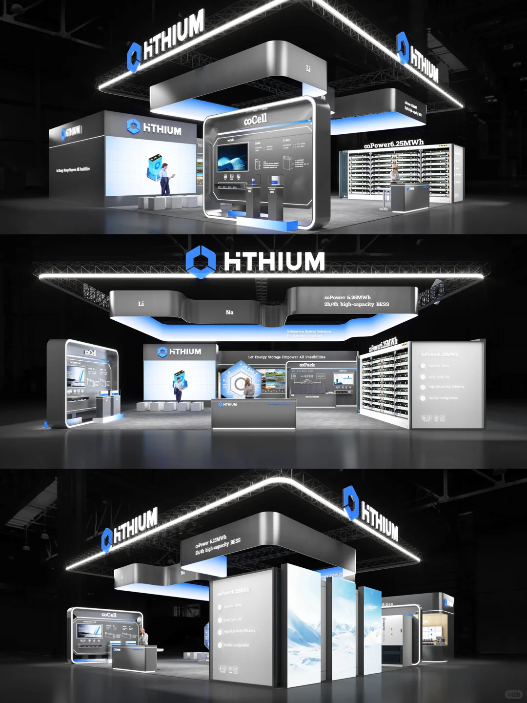 能源储能展黑色展台?简洁未来科技感爆棚！
