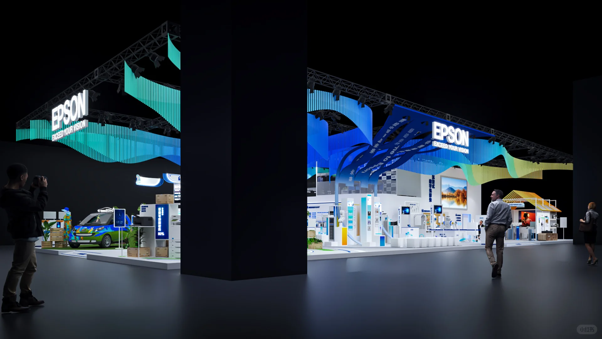 现场和效果都很漂亮的展台