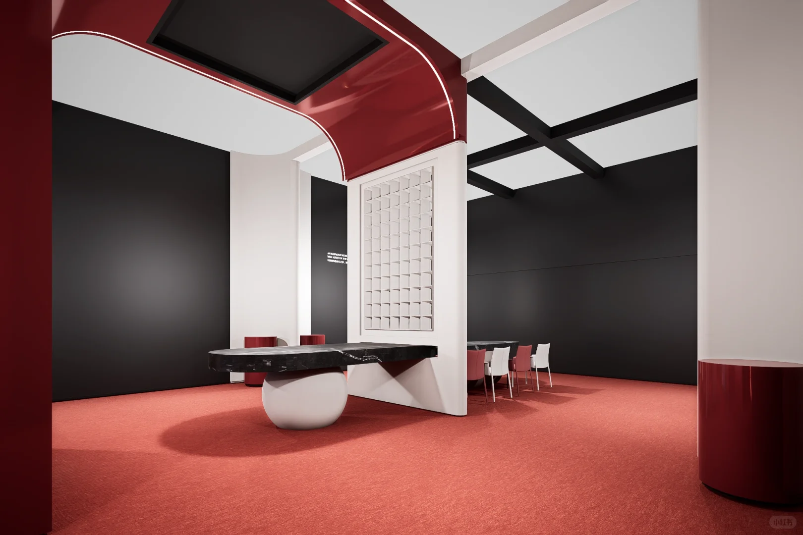 轻奢红配黑,展览展会展台设计策划搭!