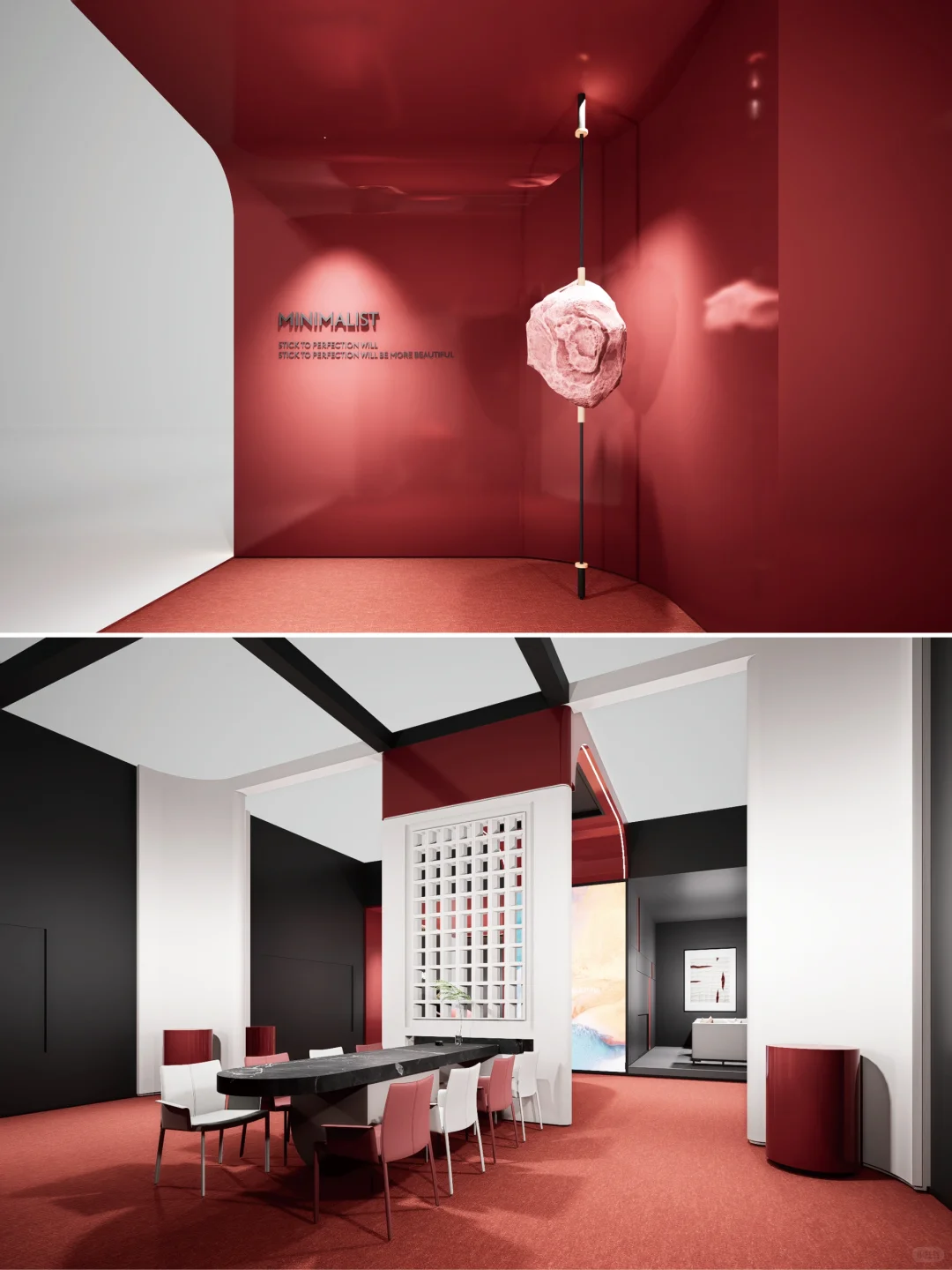 轻奢红配黑,展览展会展台设计策划搭!