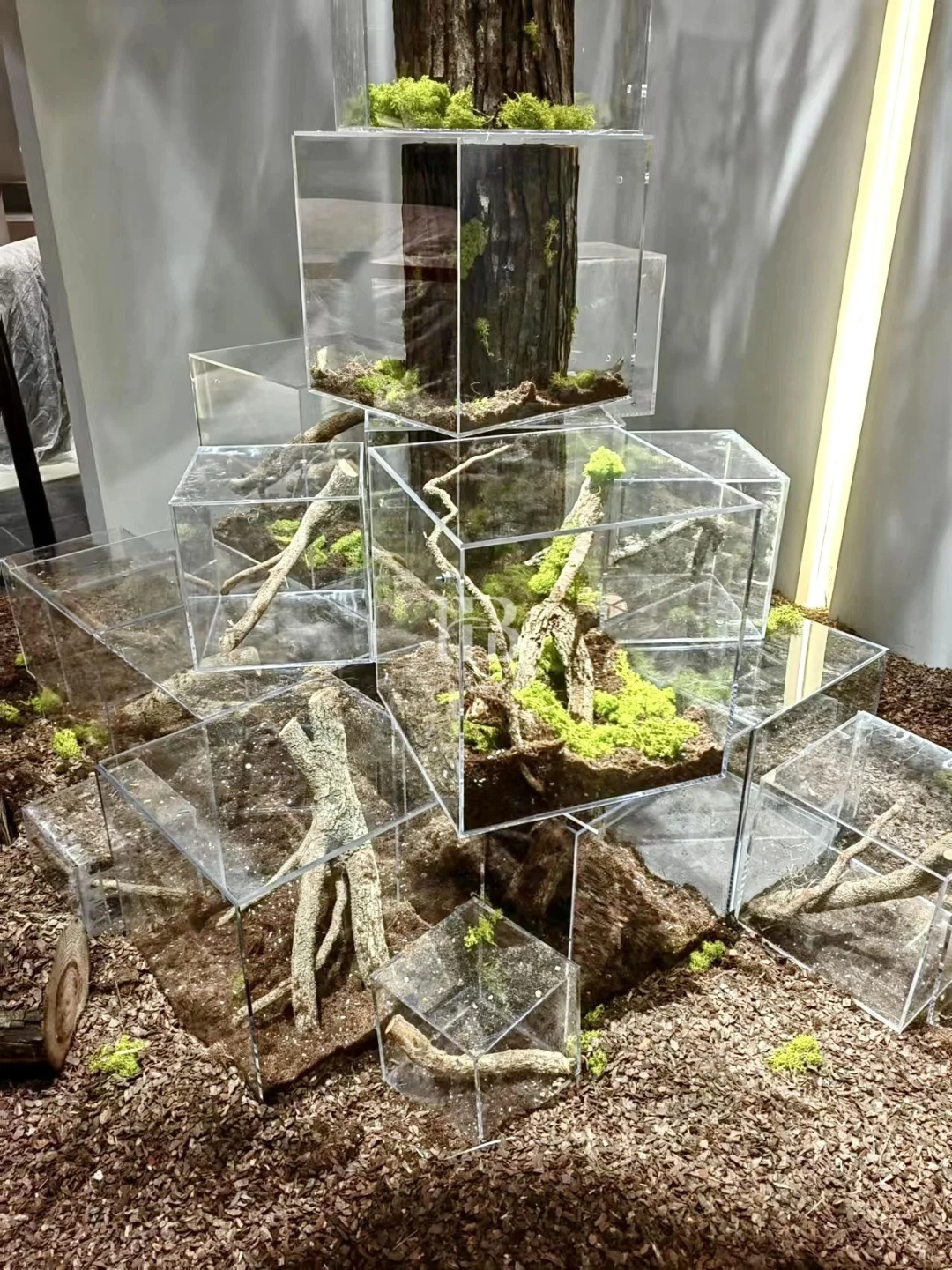 这款亚克力树摆在展会展厅也太高级了吧