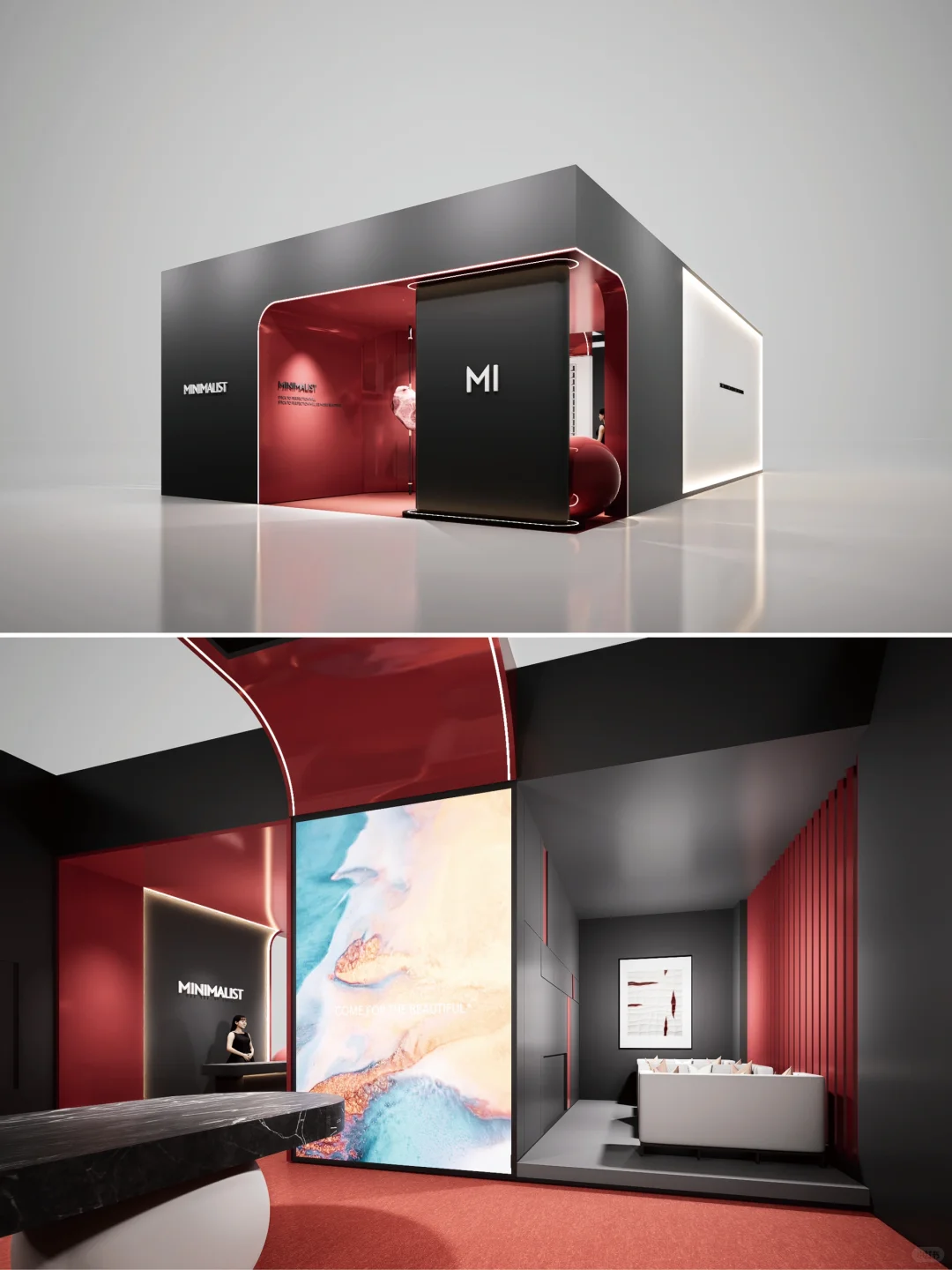 轻奢红配黑,展览展会展台设计策划搭!