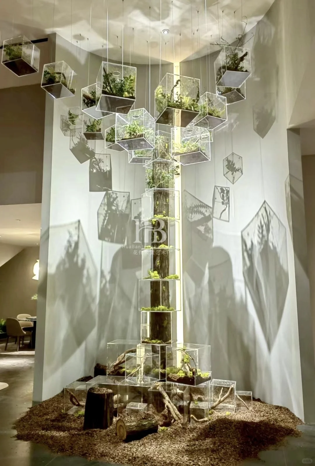这款亚克力树摆在展会展厅也太高级了吧