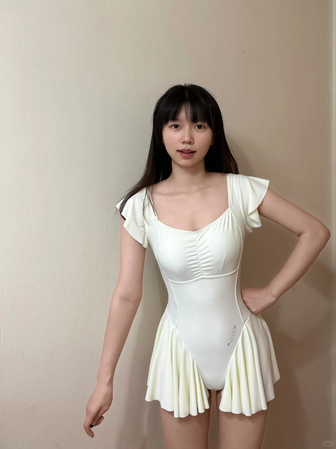 奶白色真的太仙了！泳衣！