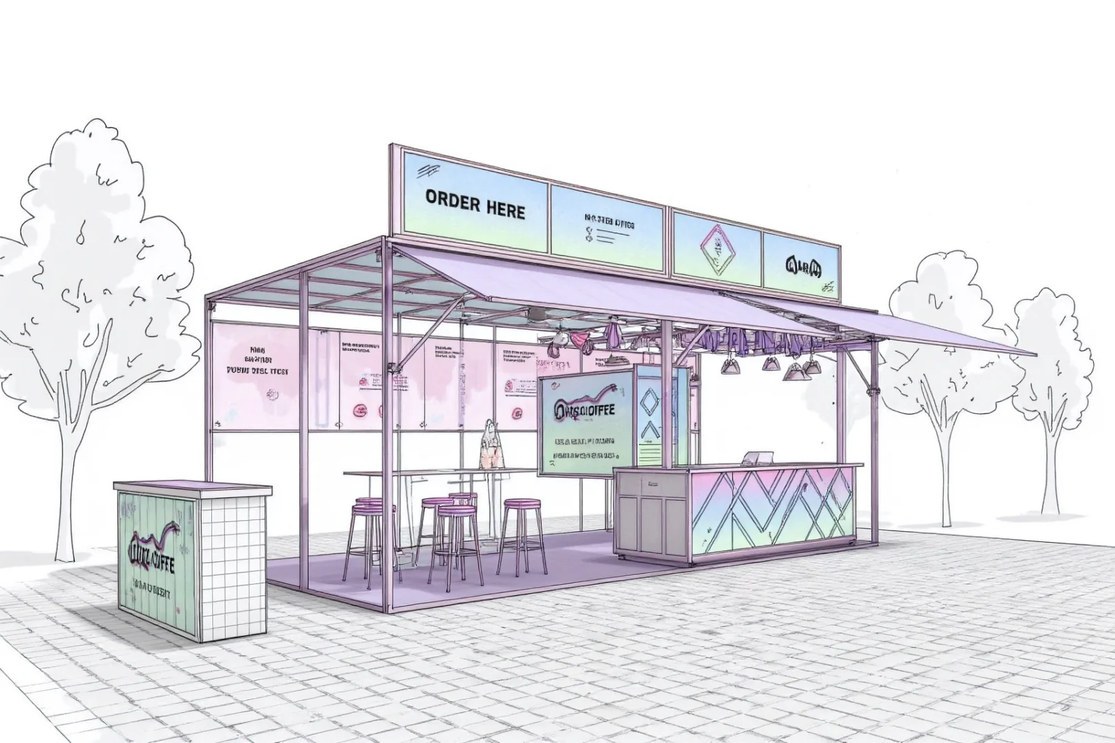 框架结构易搭建 | 市集摊位