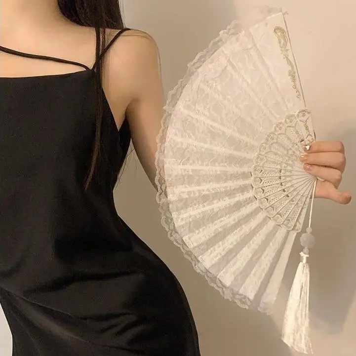 救命！这把黑蕾丝折扇让我在会展被要链接！