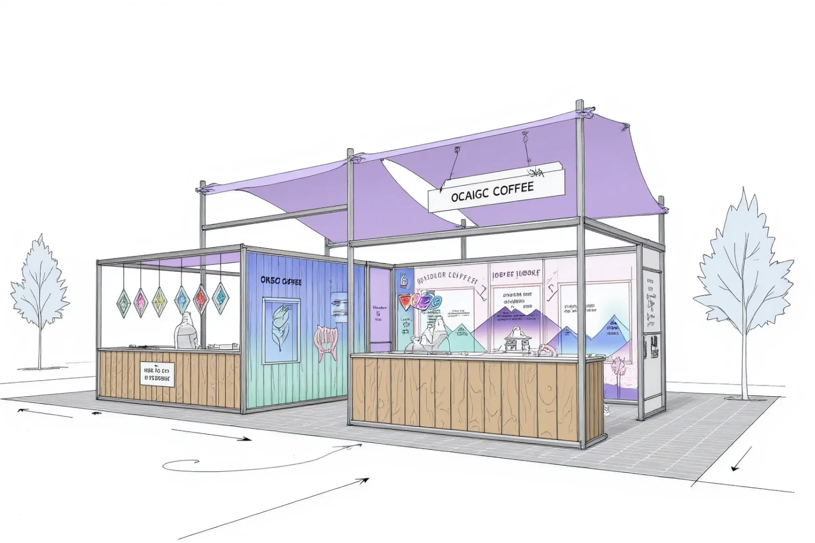 框架结构易搭建 | 市集摊位