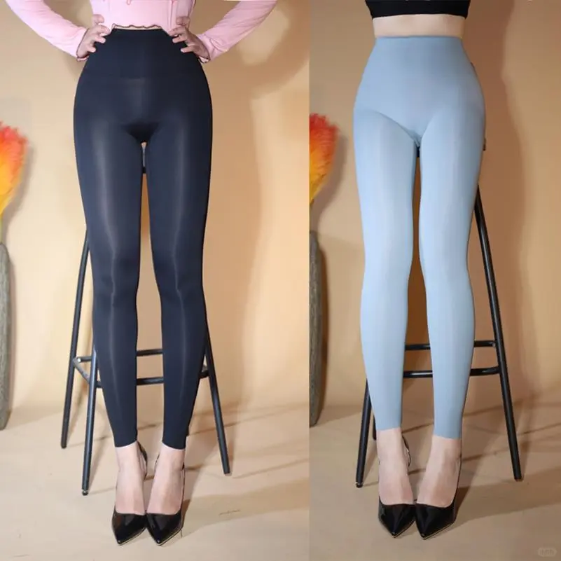 丝滑裸感薄款瑜伽裤高腰紧身提臀微压细腿春