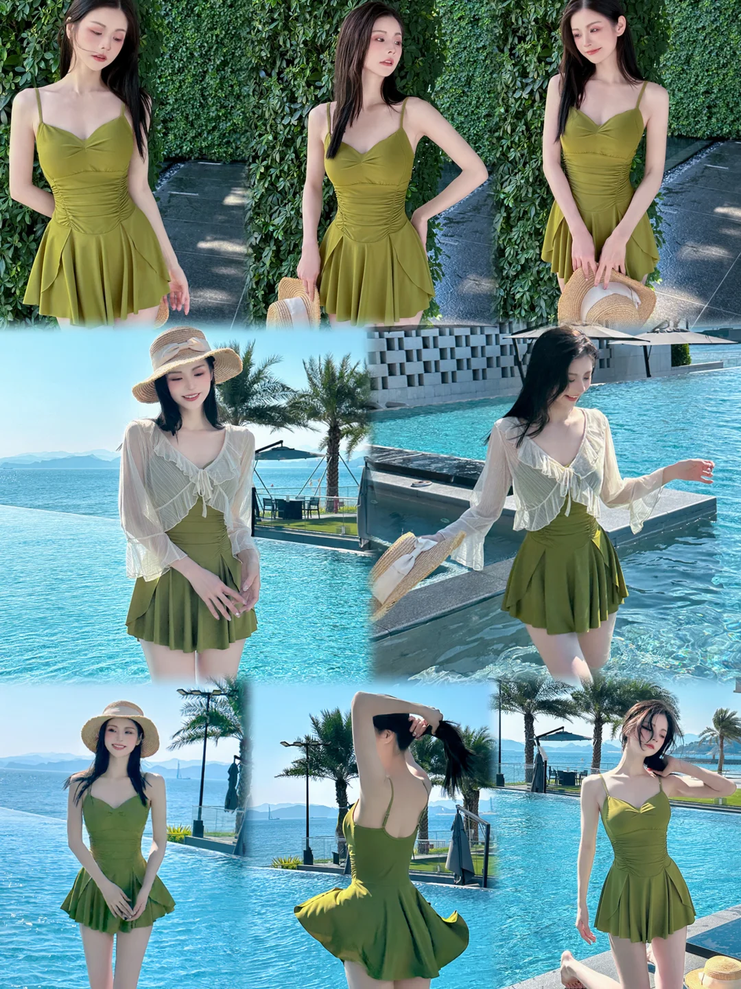 超显白的?绿色泳衣！氧气感满满的一抹绿?