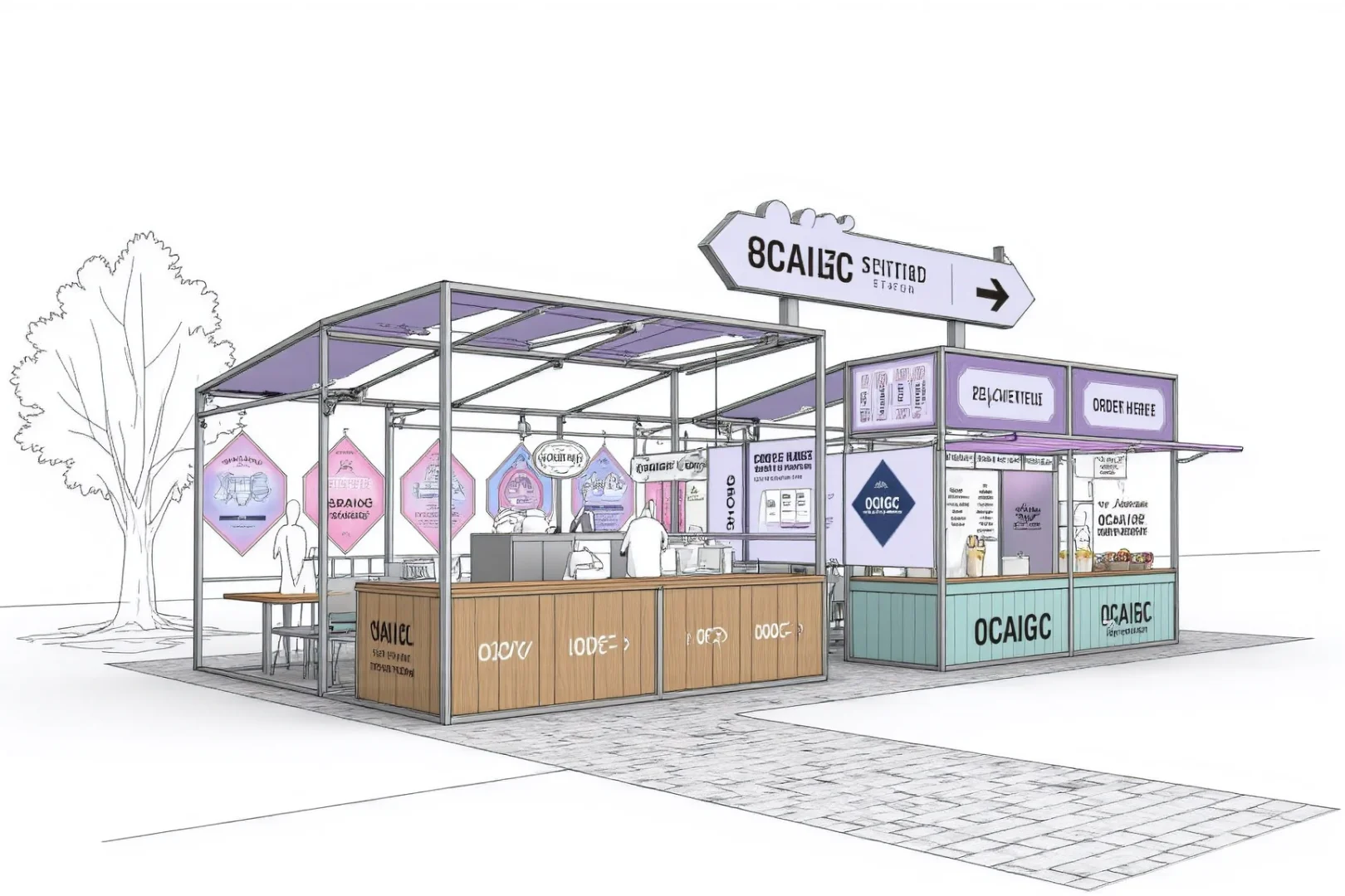 框架结构易搭建 | 市集摊位