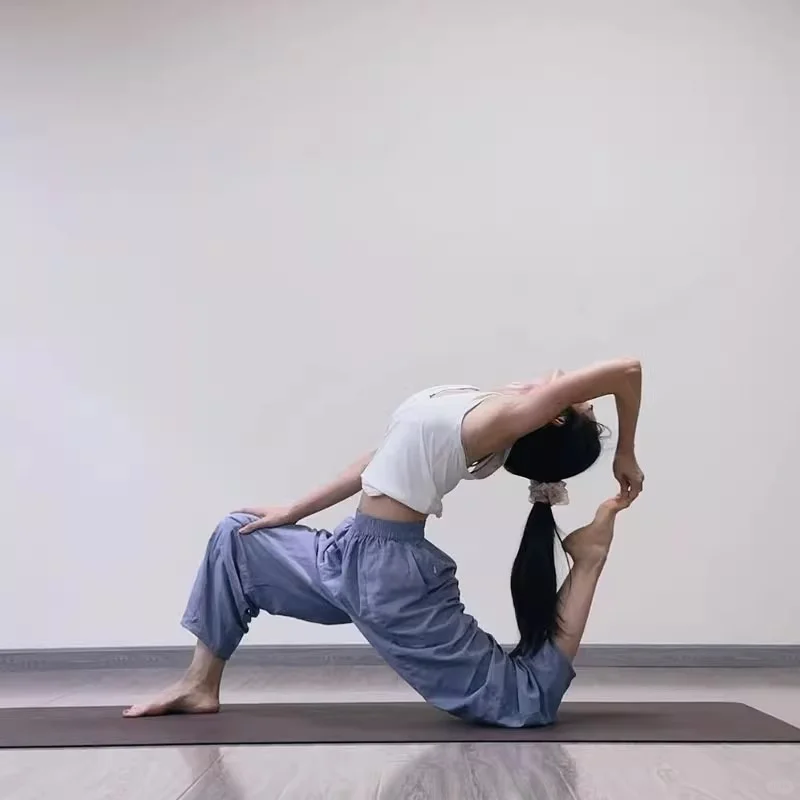 新款2025年新款瑜伽裤女高腰棉麻宽松九