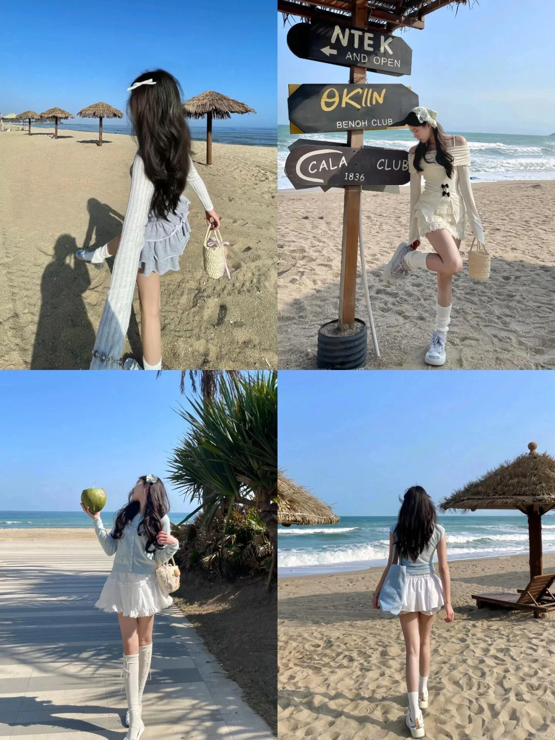 提前预习!!假期i人去海边不露脸拍照姿势