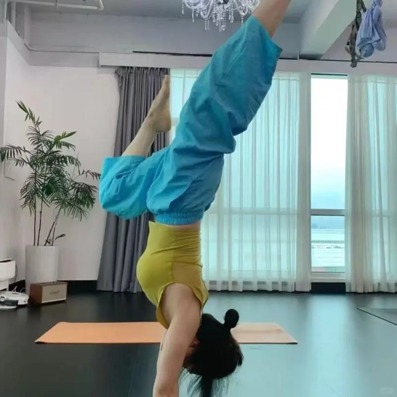 新款2025年新款瑜伽裤女高腰棉麻宽松九