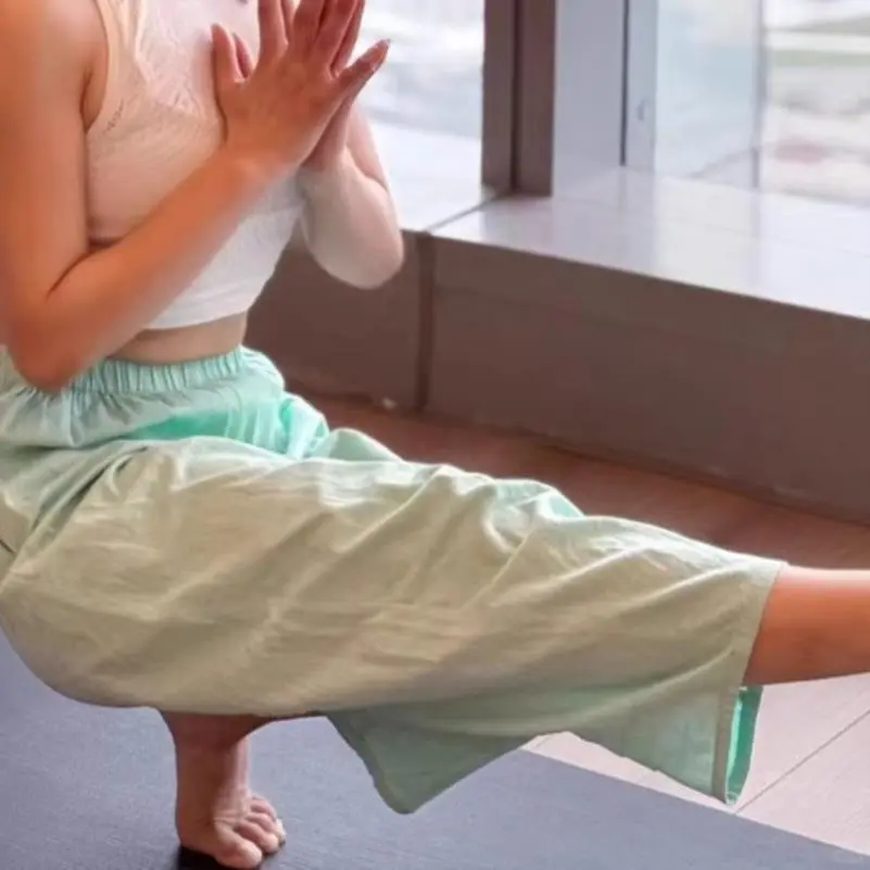 新款2025年新款瑜伽裤女高腰棉麻宽松九