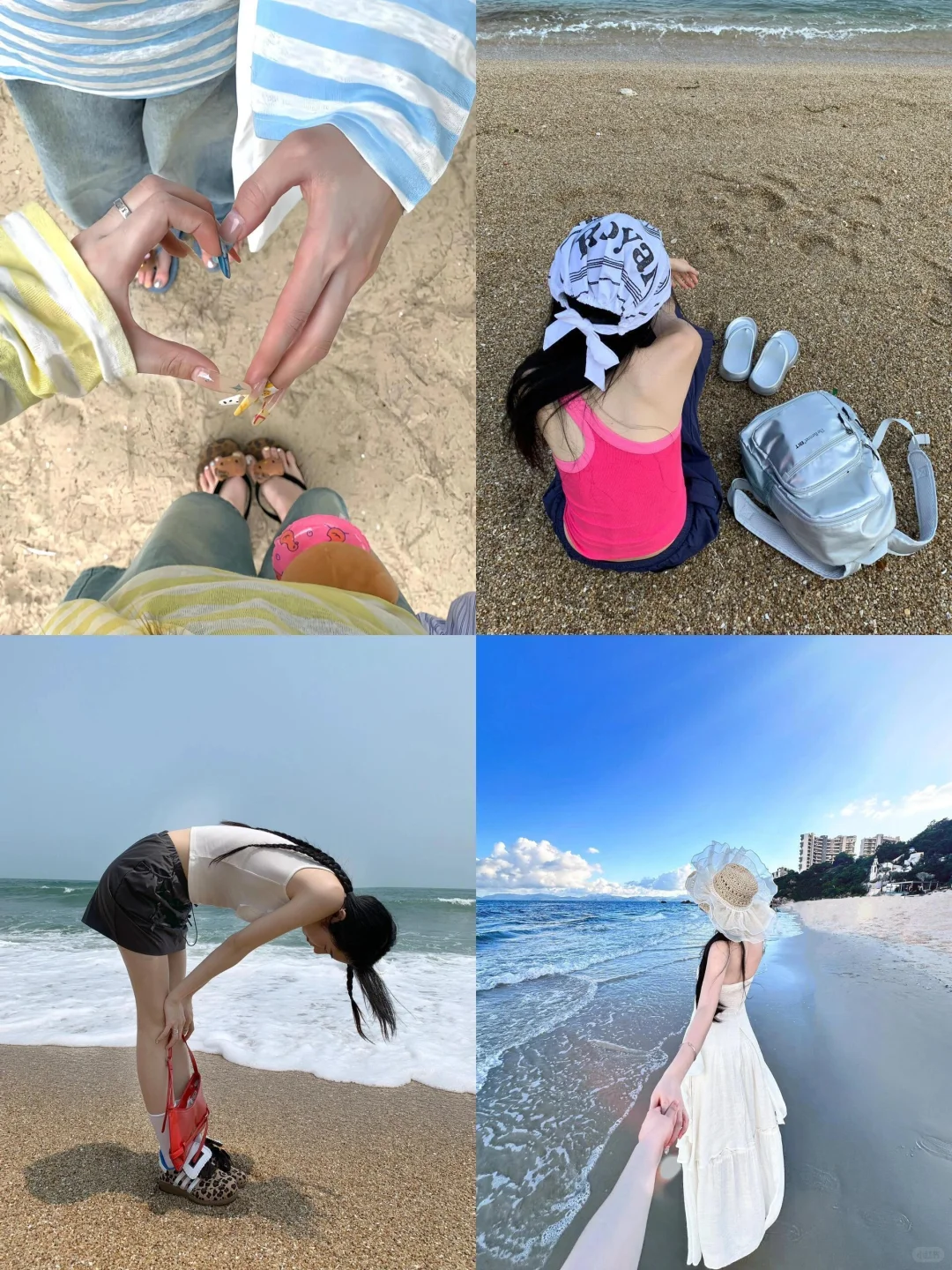 提前预习!!假期i人去海边不露脸拍照姿势