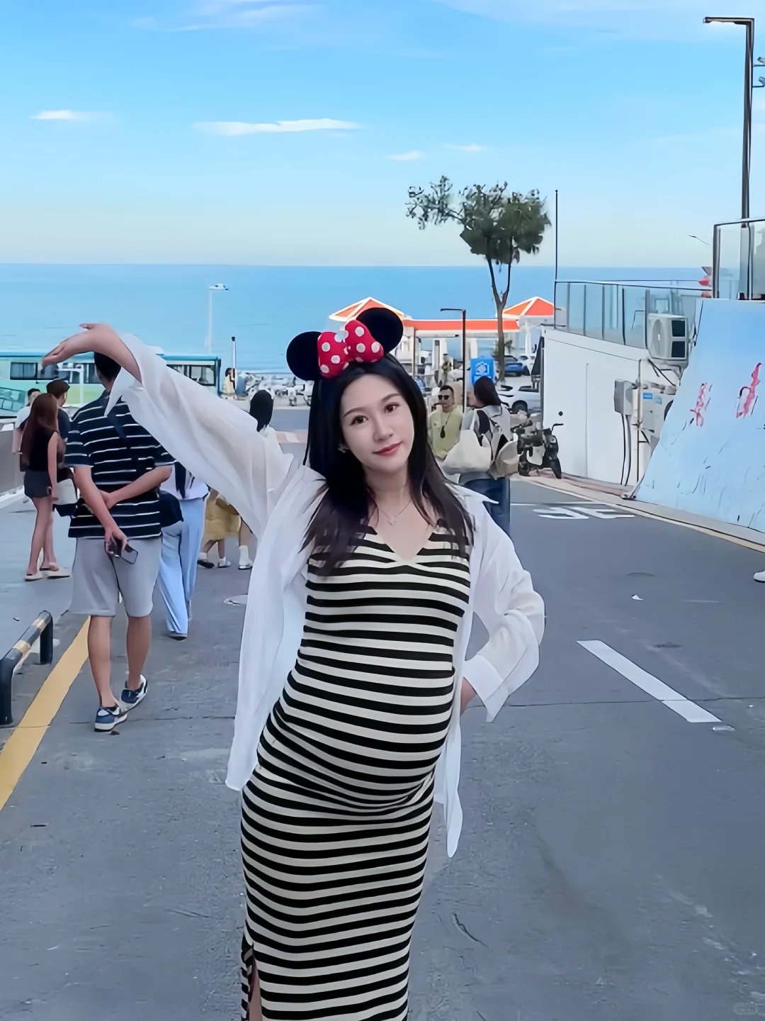 长条纹yyds | 孕期海边穿搭～