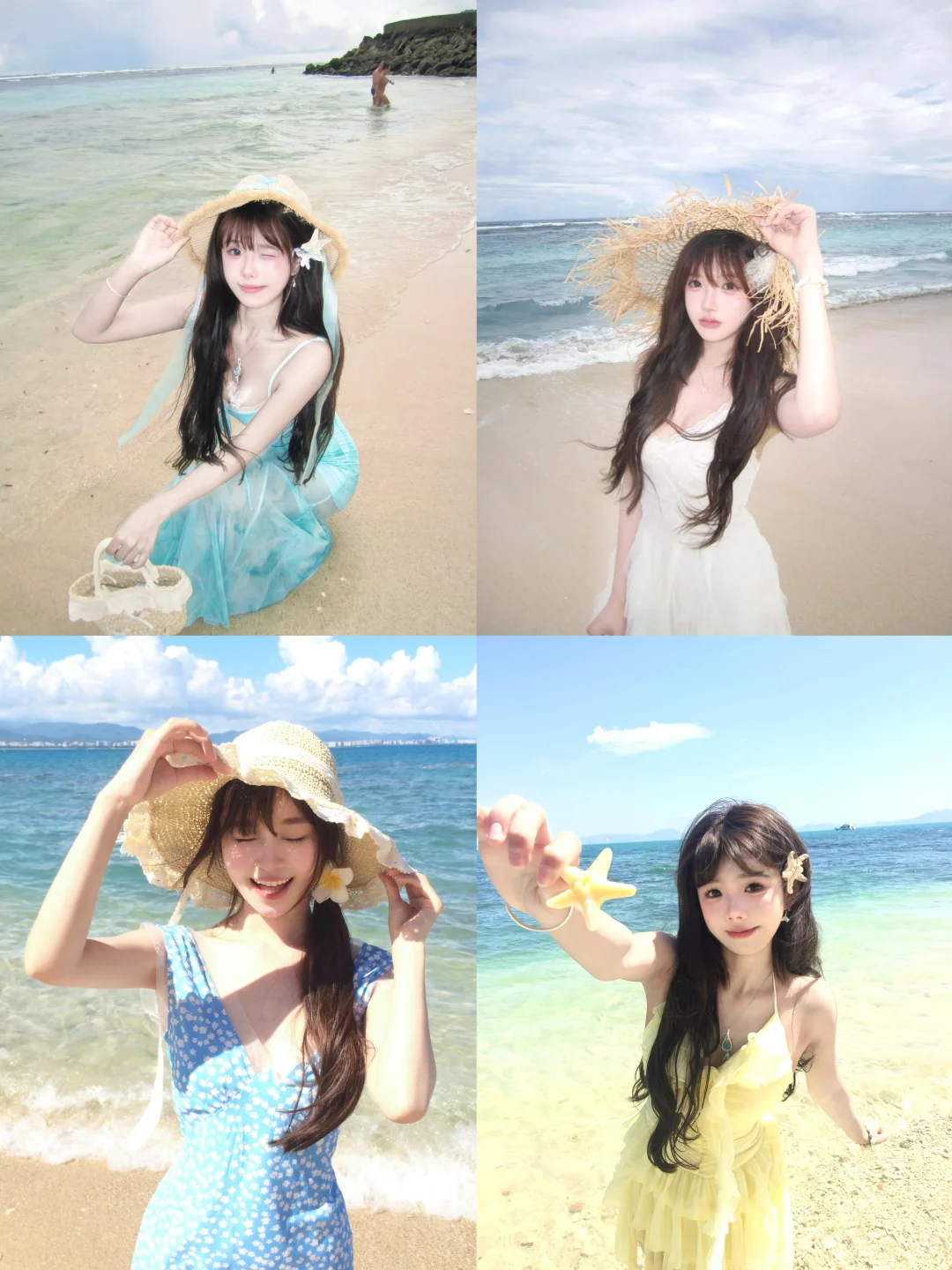 海边拍照姿势分享?