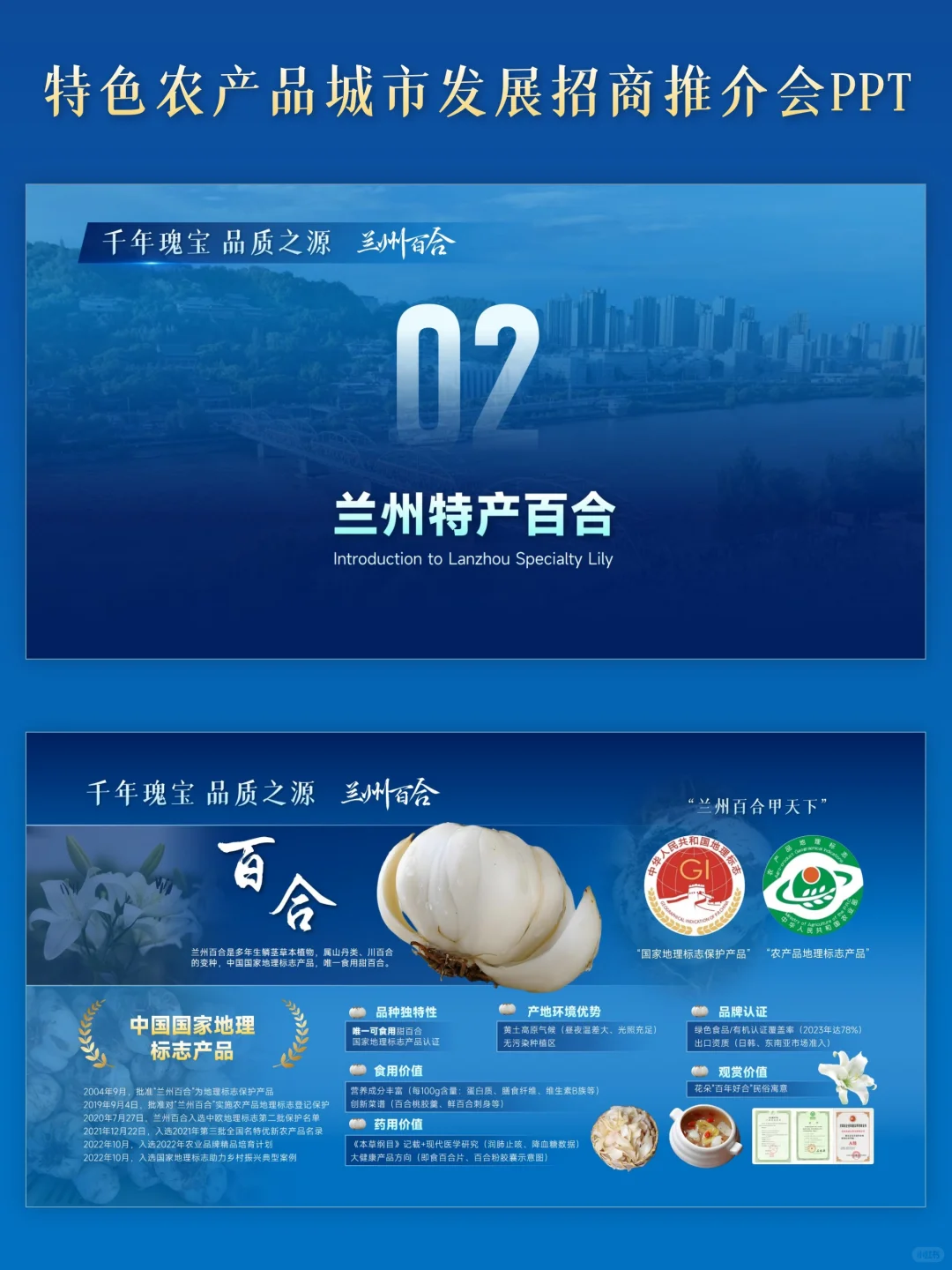 城市招商特色农产品产业发展招商推介会PPT
