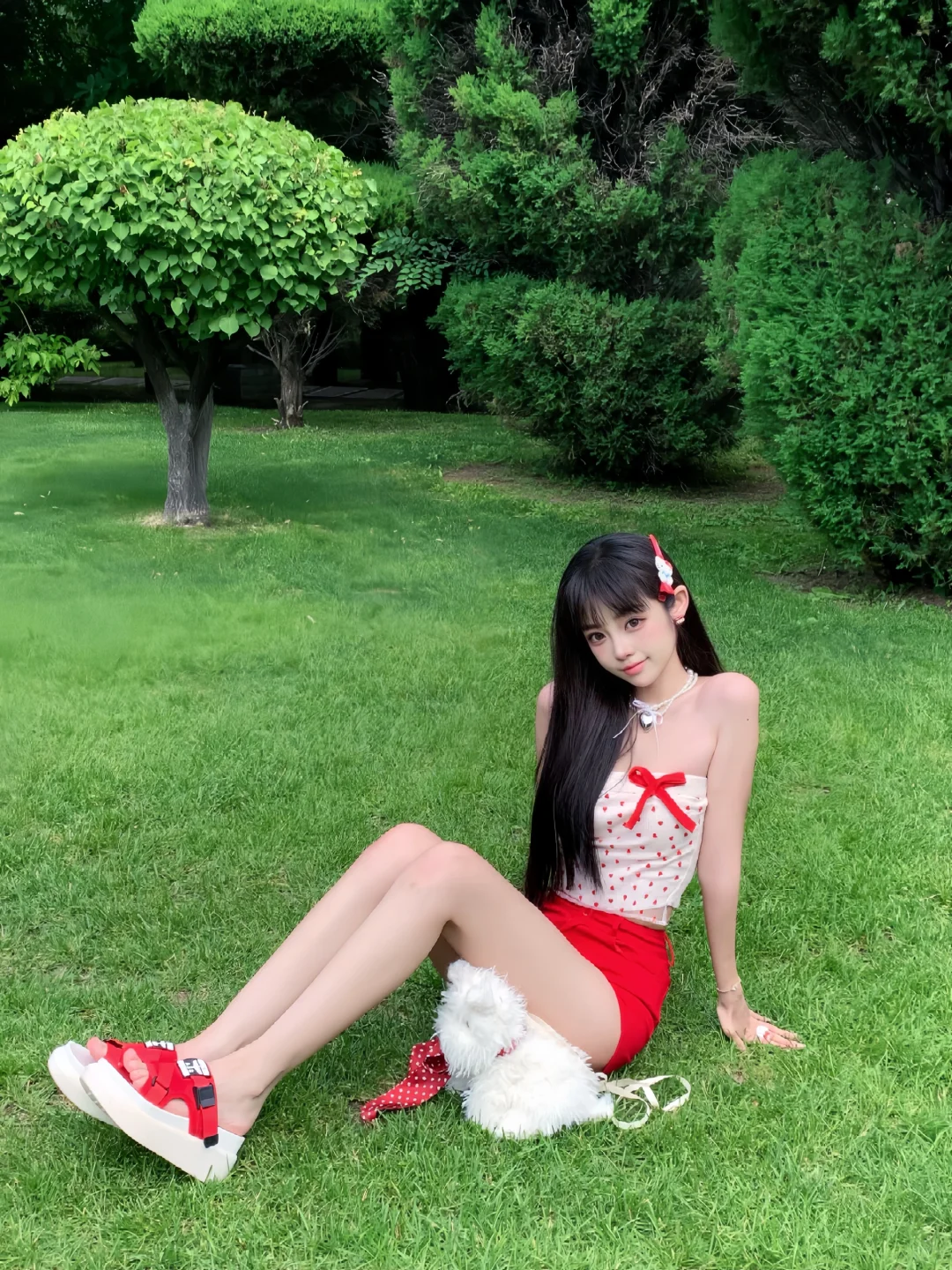 存一些夏日公园草坪拍照姿势❤️??