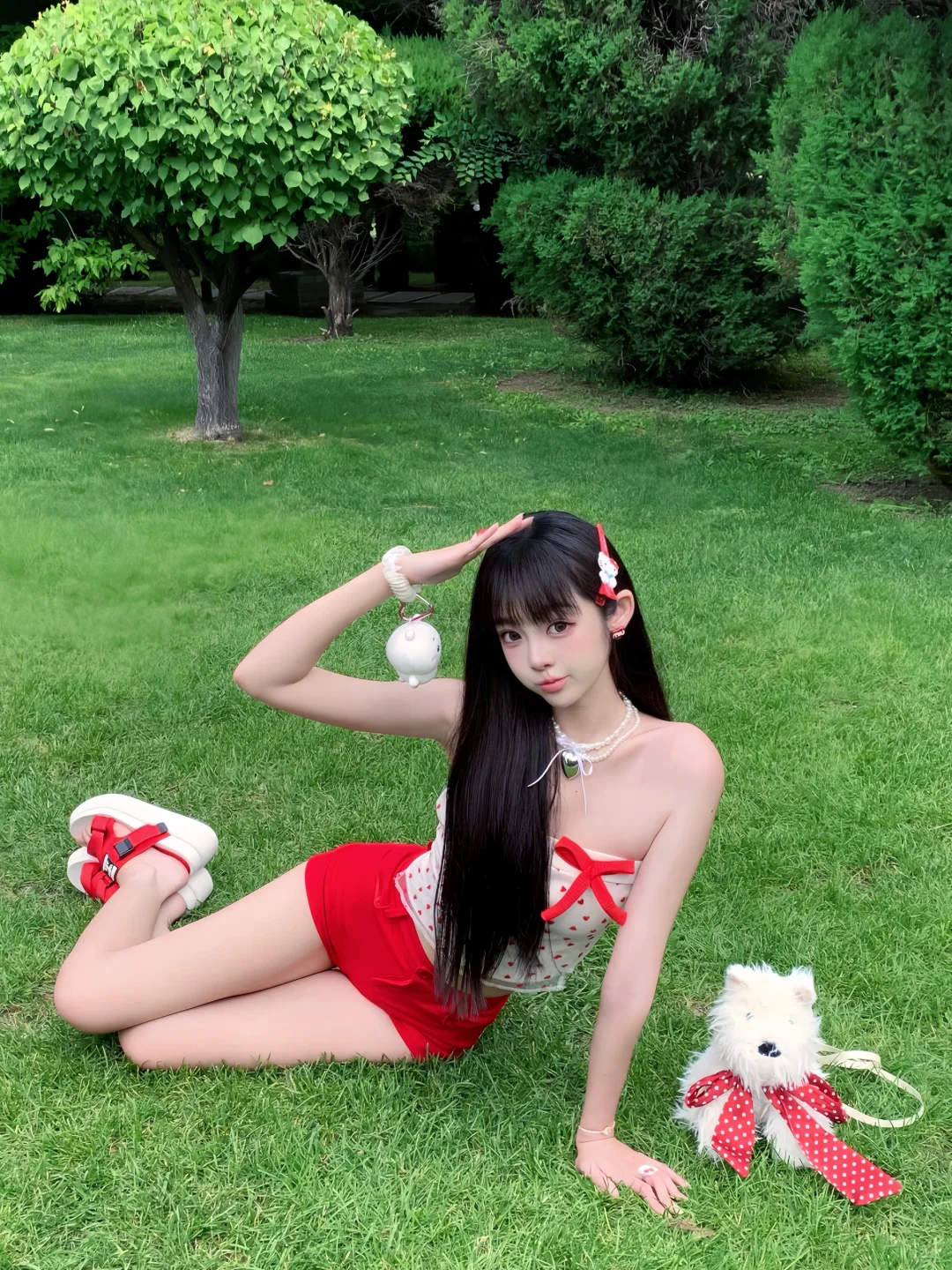 存一些夏日公园草坪拍照姿势❤️??