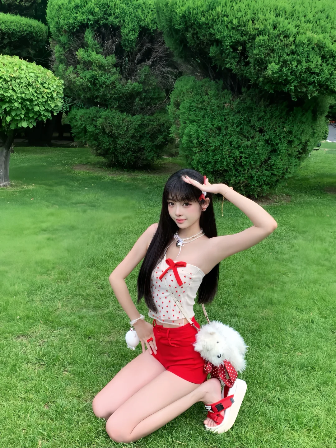 存一些夏日公园草坪拍照姿势❤️??
