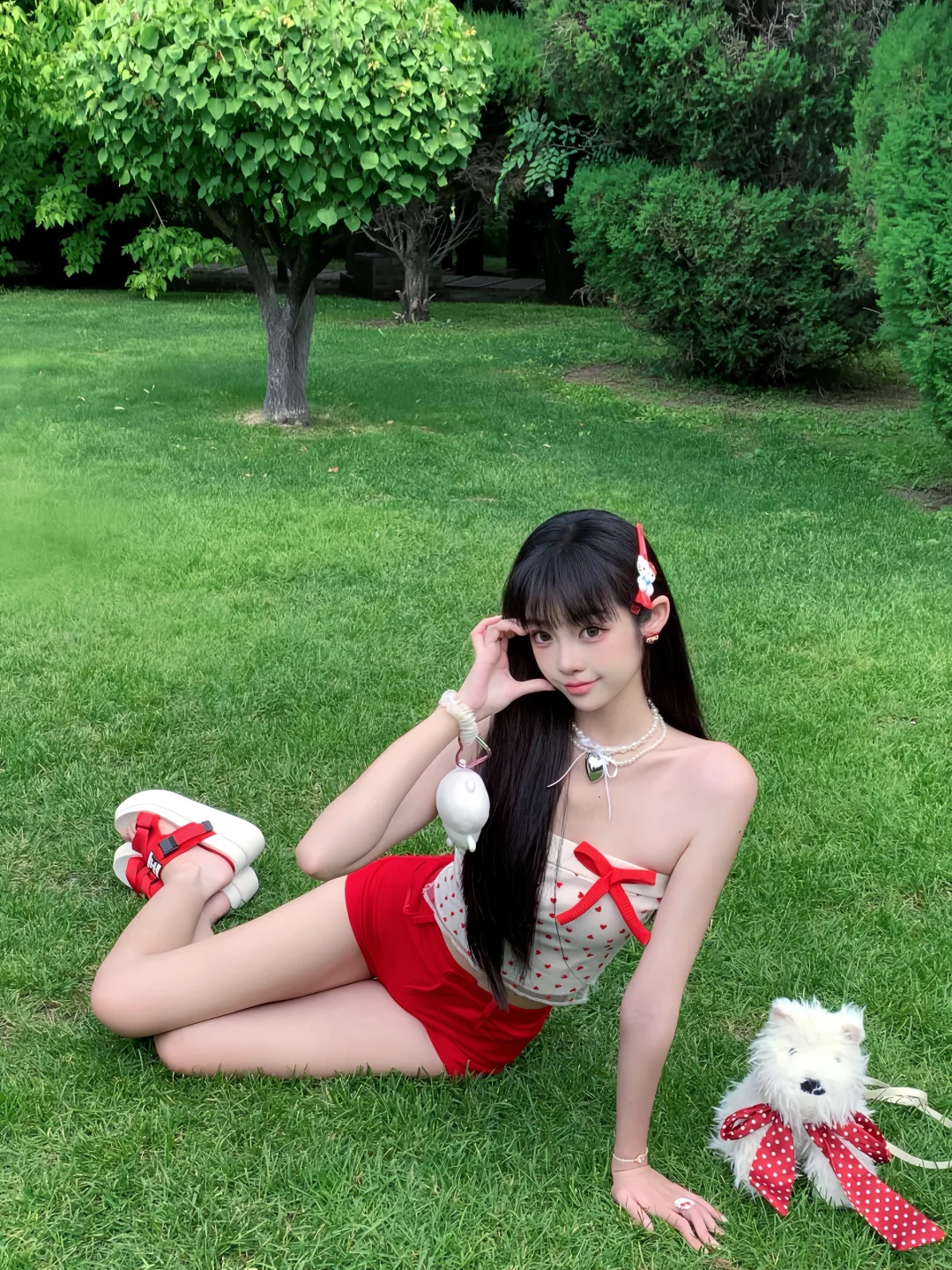 存一些夏日公园草坪拍照姿势❤️??