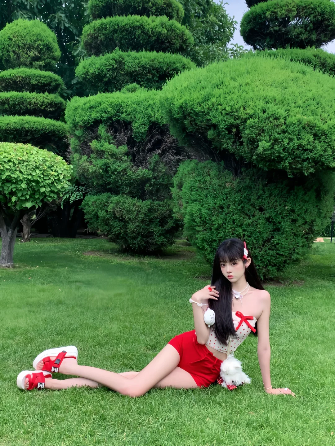 存一些夏日公园草坪拍照姿势❤️??