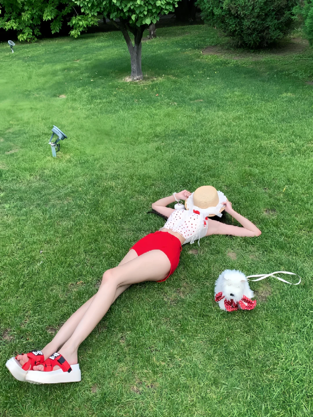 存一些夏日公园草坪拍照姿势❤️??