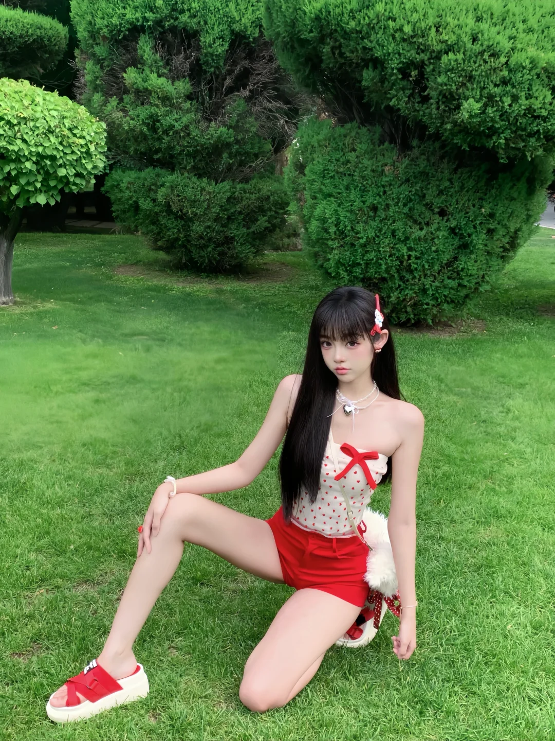 存一些夏日公园草坪拍照姿势❤️??