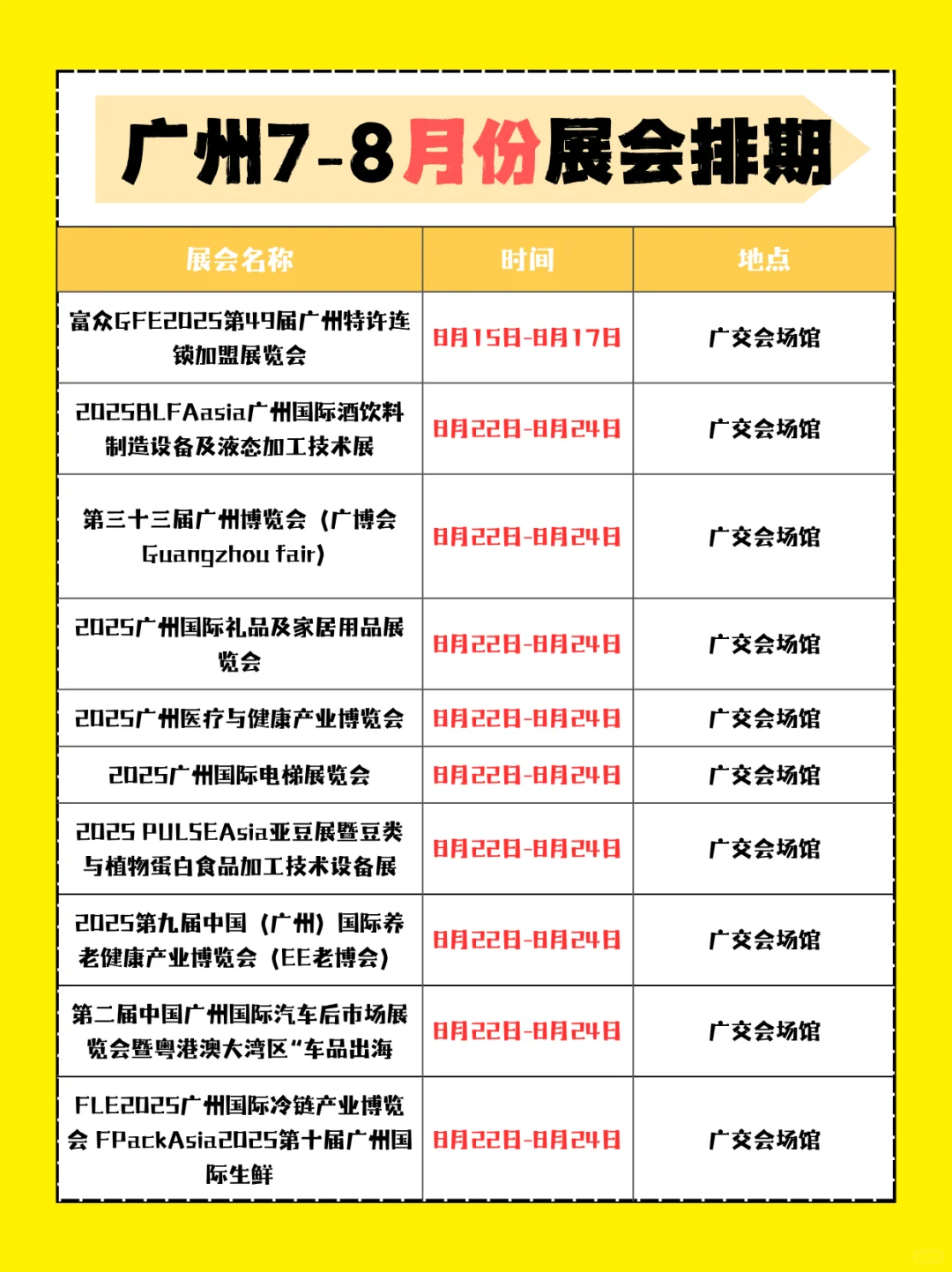 广州7-8月展会日历新鲜出炉?