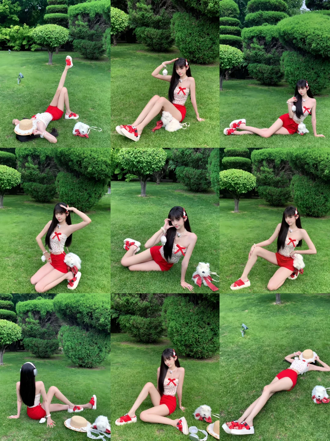 存一些夏日公园草坪拍照姿势❤️??