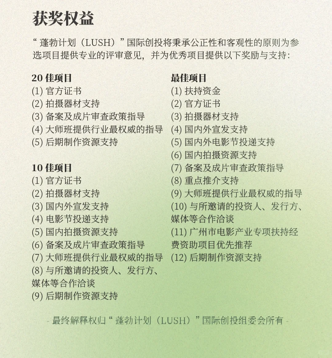 创投截止至8月10日｜首届“蓬勃计划（LUSH）”