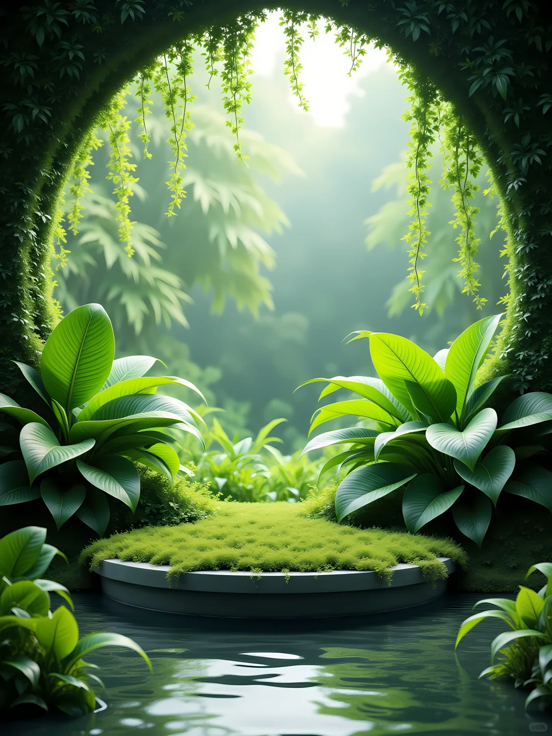 春天绿植电商花卉展台场景