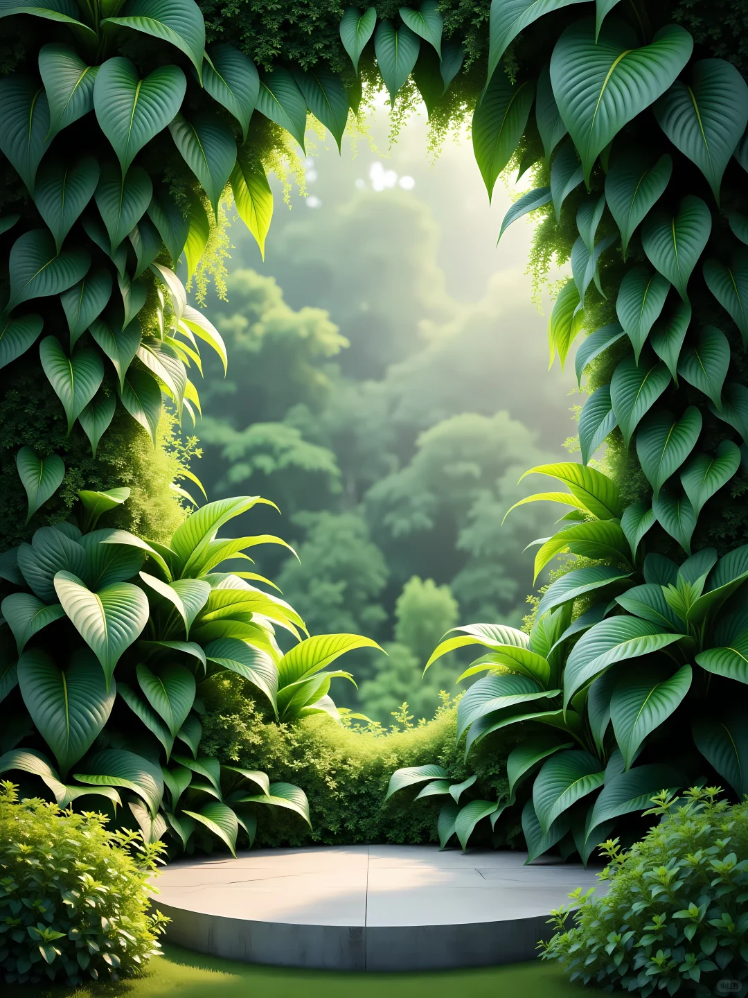 春天绿植电商花卉展台场景