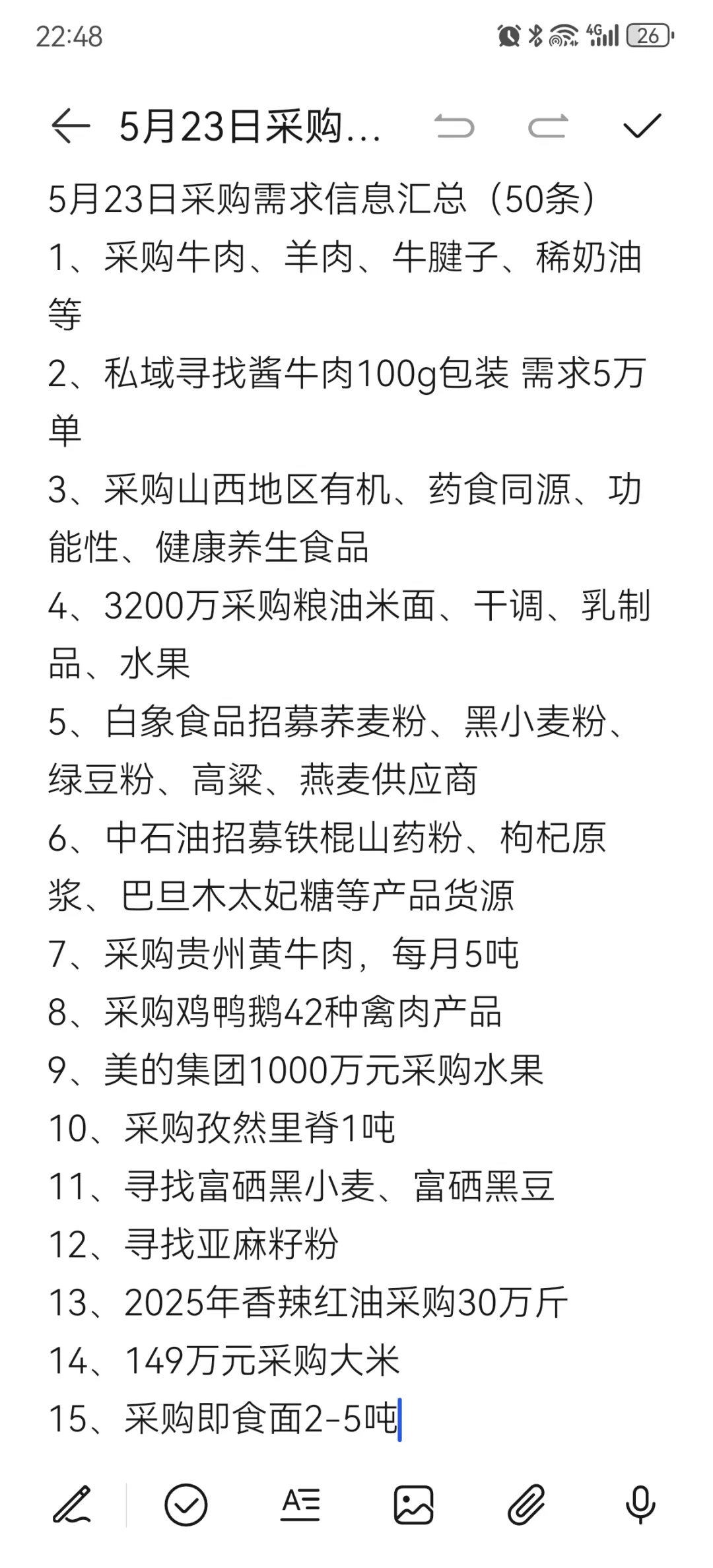 5月23日采购需求信息汇总