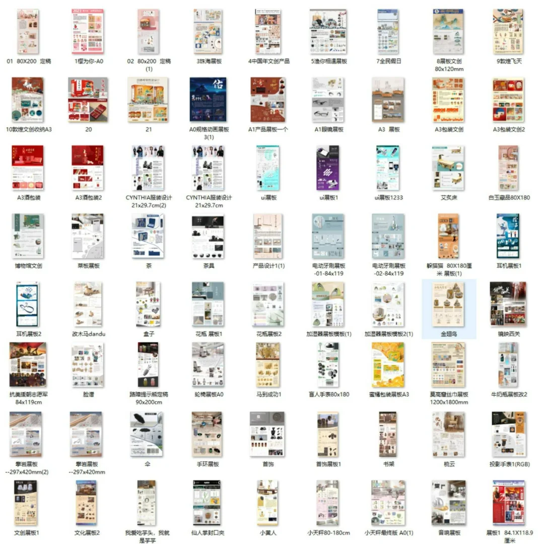 大学生毕业设计展板作品，IP展板精彩纷呈