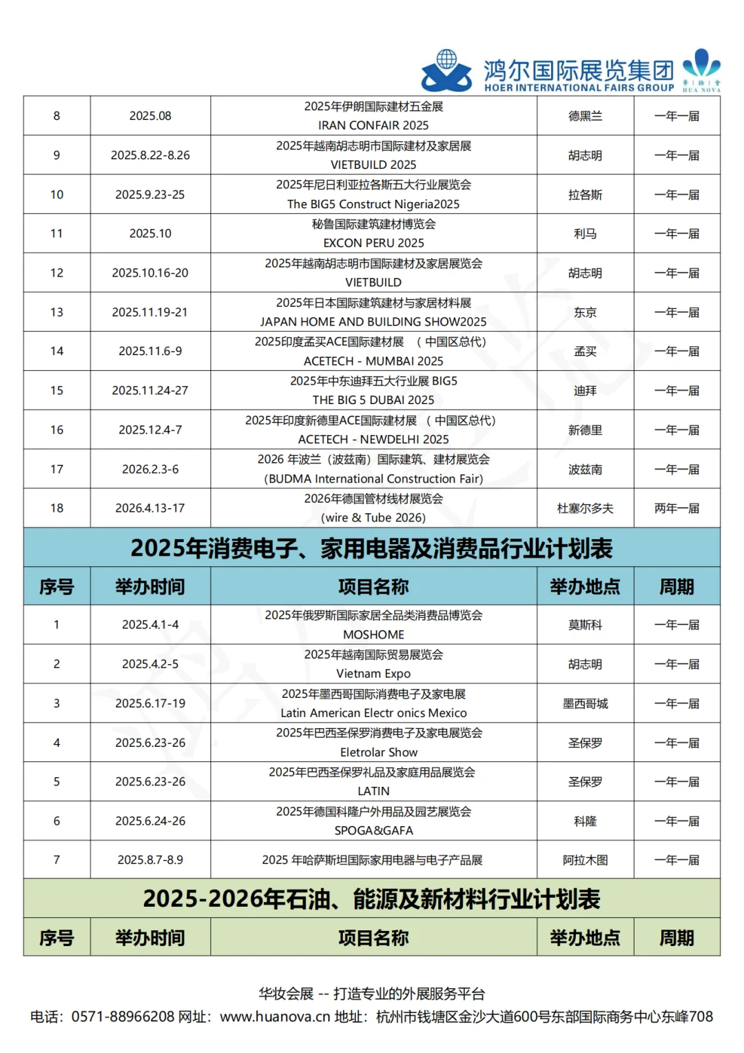 2025-2028！请查收最新全球展会最新排期！