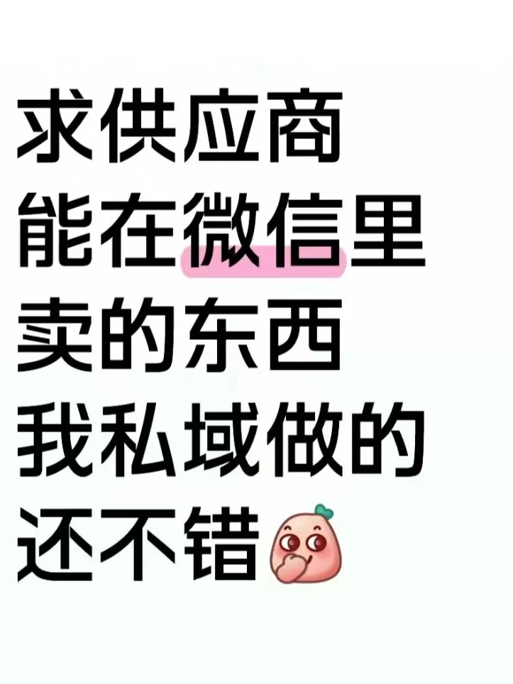求供应商 能在VX卖的东西