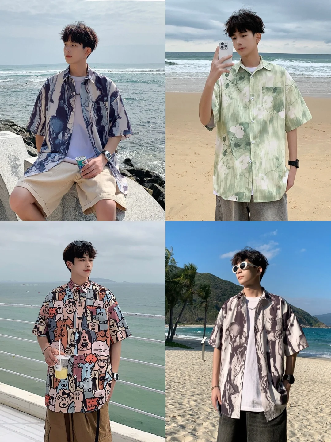 海边穿搭｜男生夏季短袖衬衫
