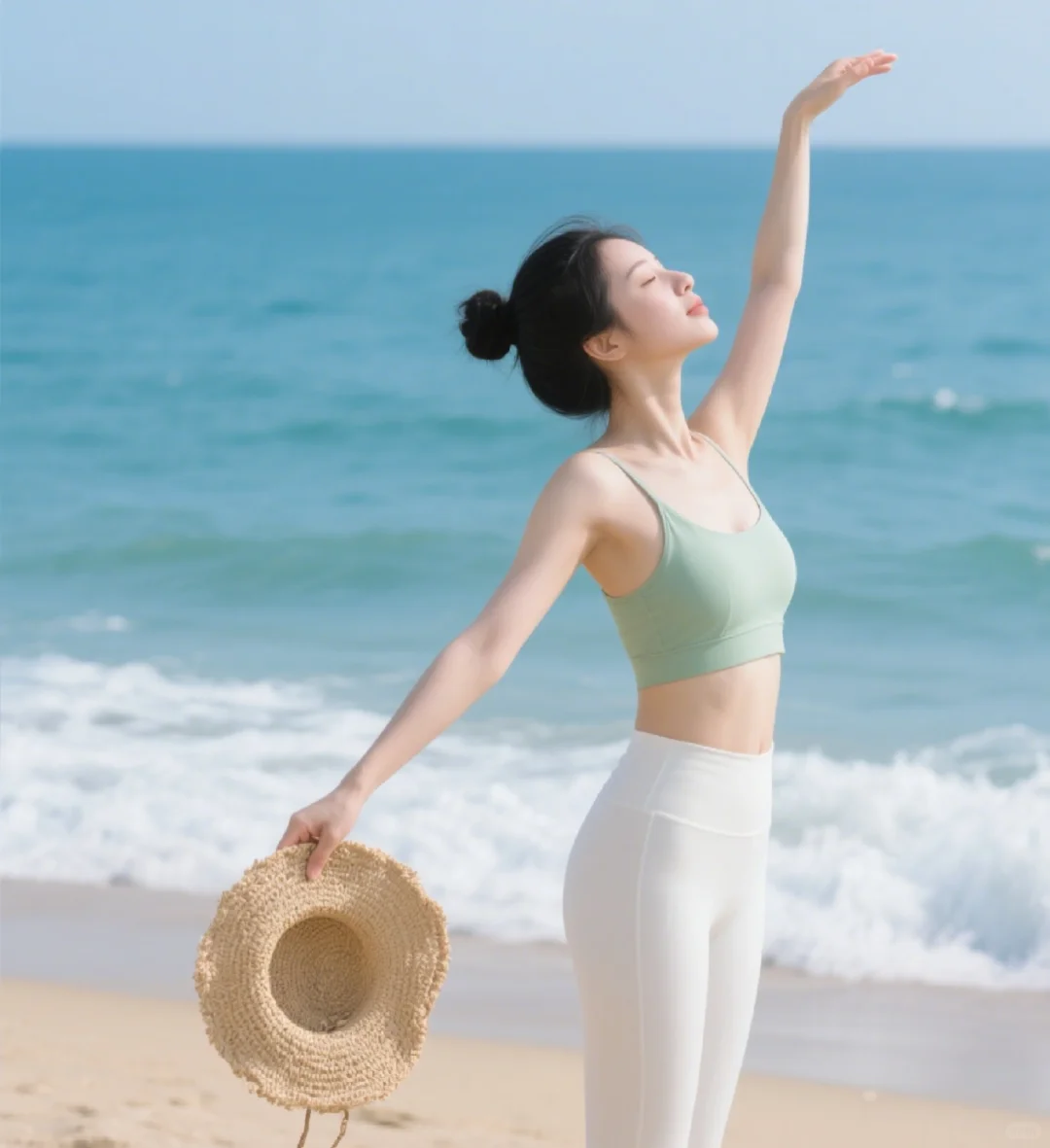 夏末海边瑜伽裤ootd～