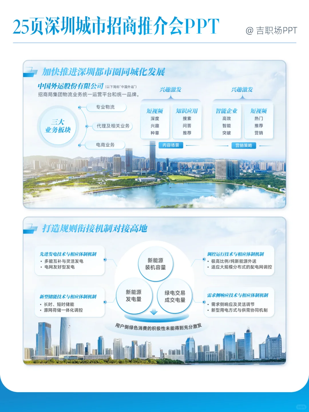 25页深圳城市招商推介会PPT，好看实用
