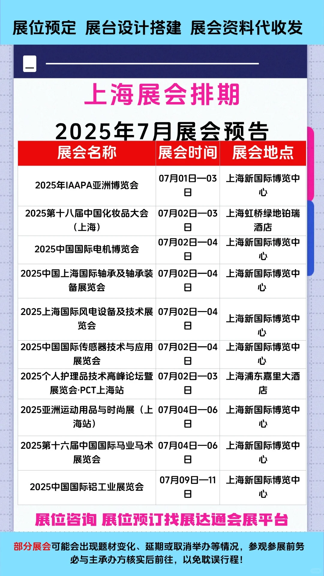 ?2025年上海展会排期表?上海展会推荐