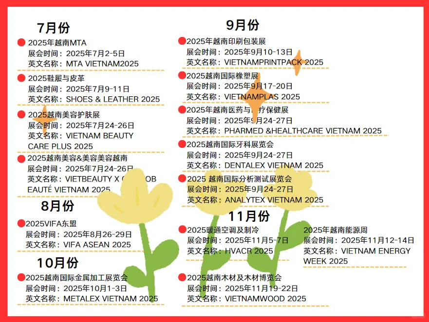 2025年下半年最新展会信息！！