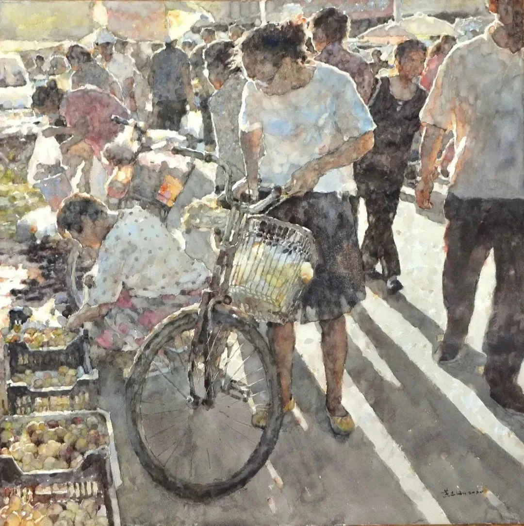 黄志刚水彩画·集市