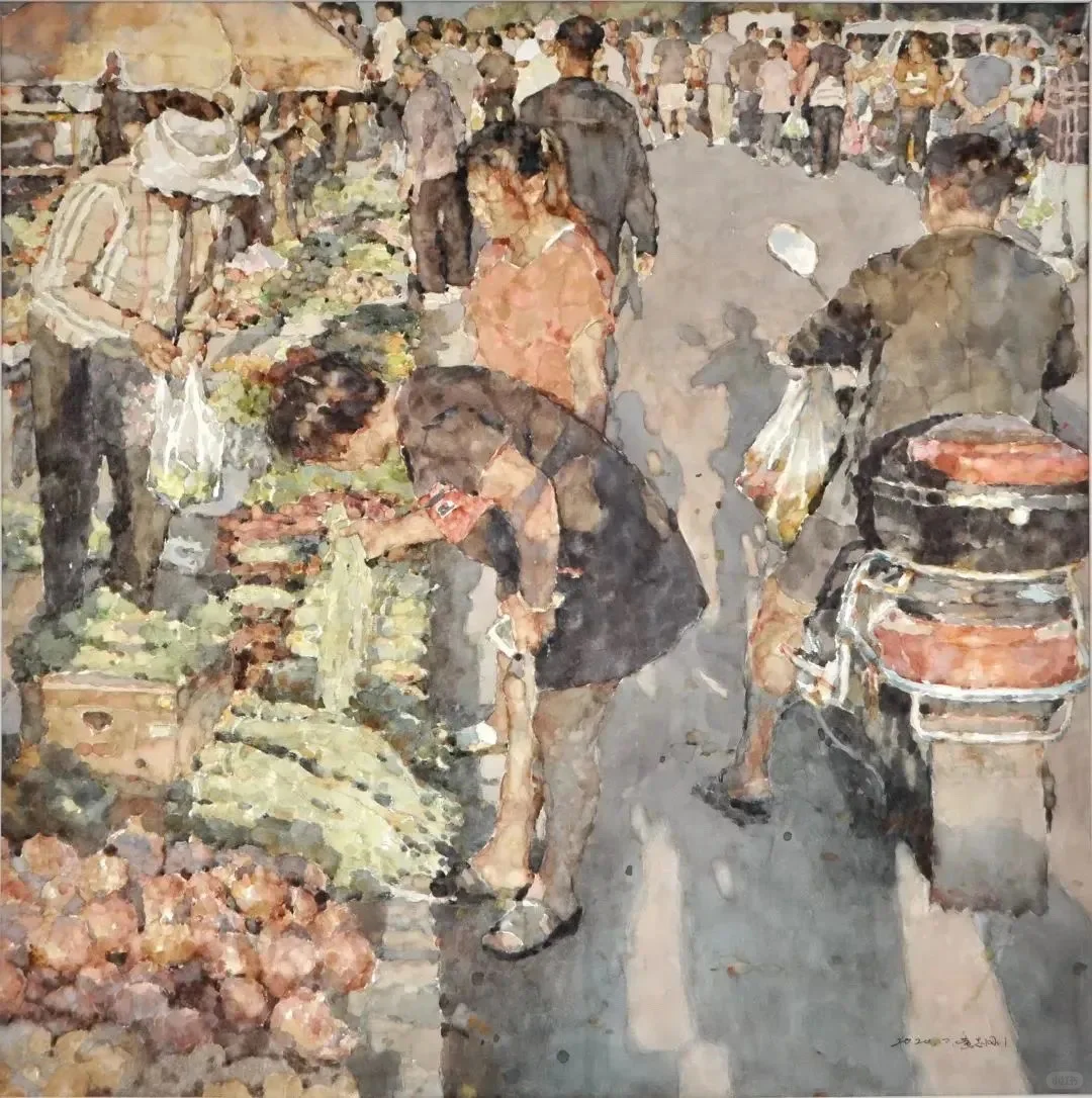 黄志刚水彩画·集市