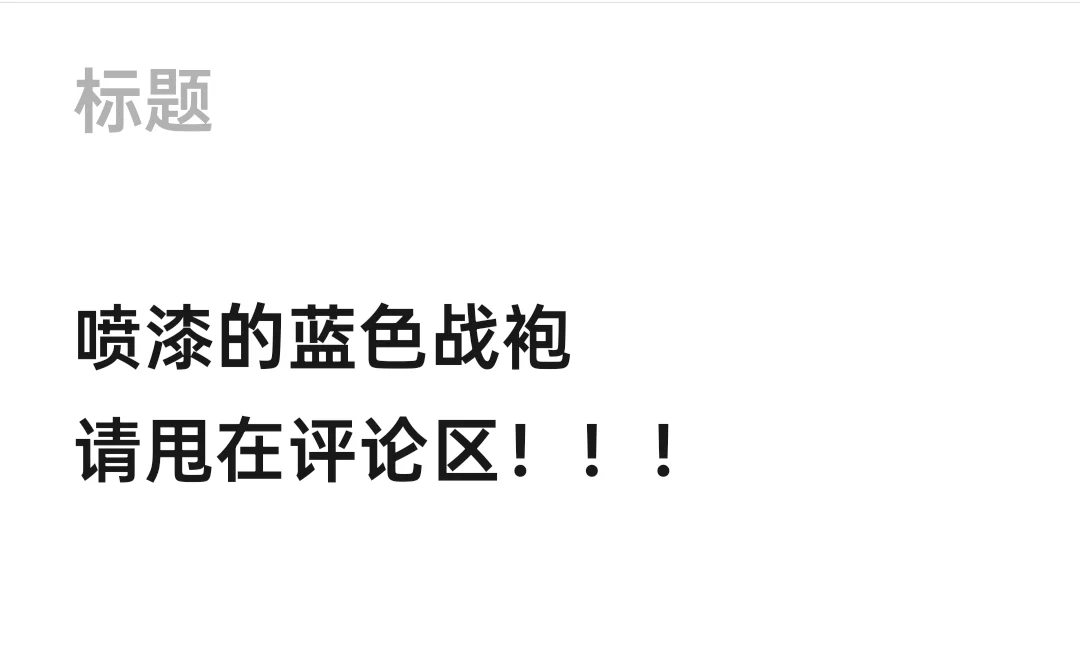 喷漆的蓝色战袍 甩我这里好吗！！