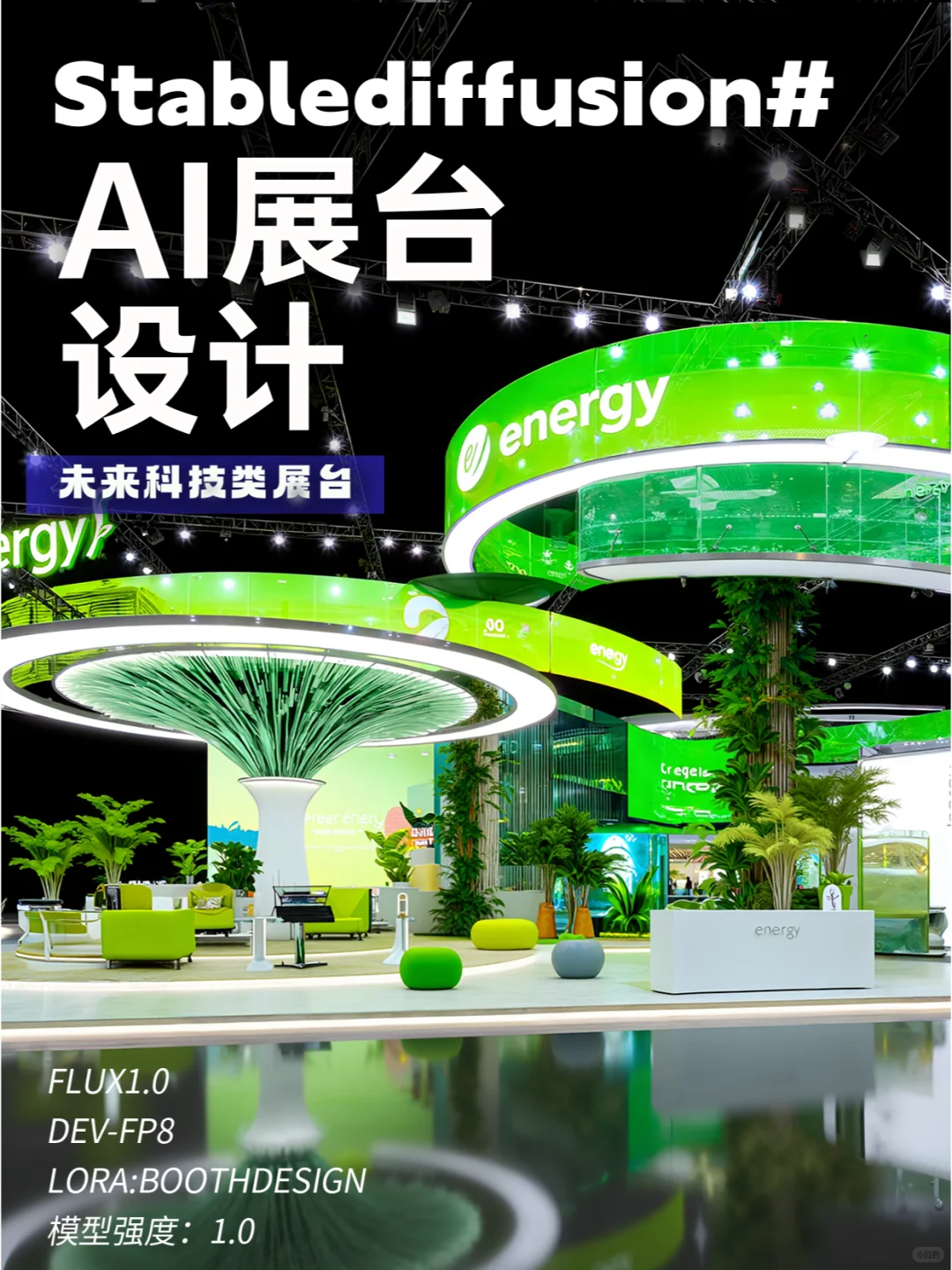 AIGC-展览设计 | 沉浸式绿色能源展台!