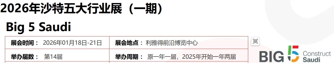 2026年1月沙特五大行业展