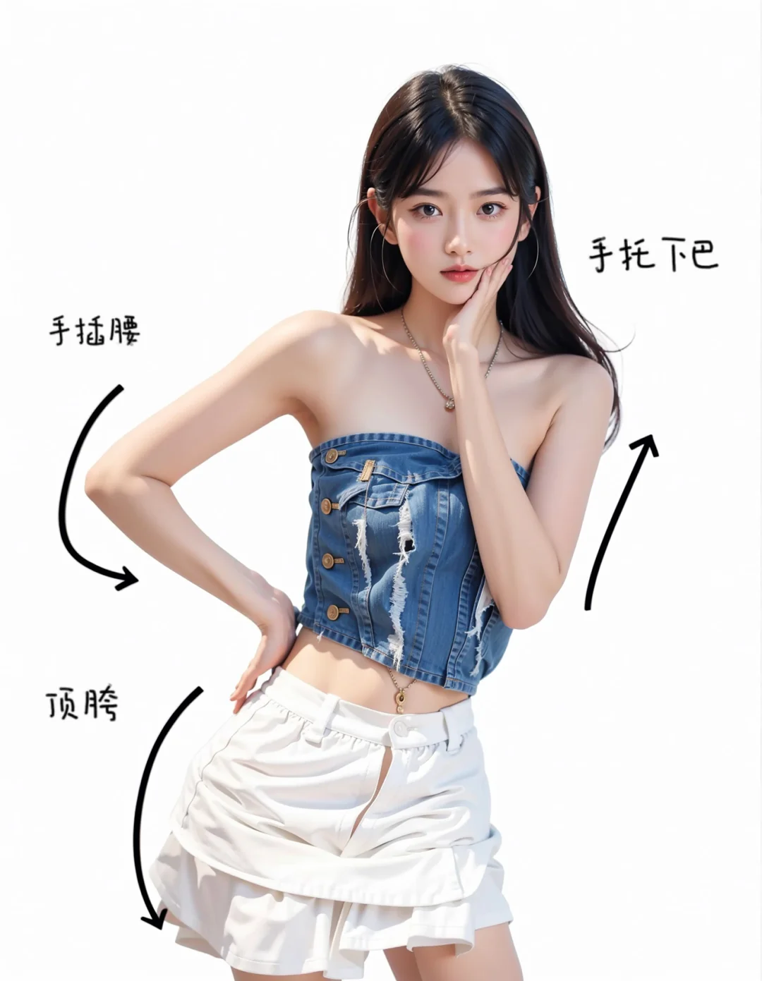 辣妹半身照姿势超万能，简单易学快码住?