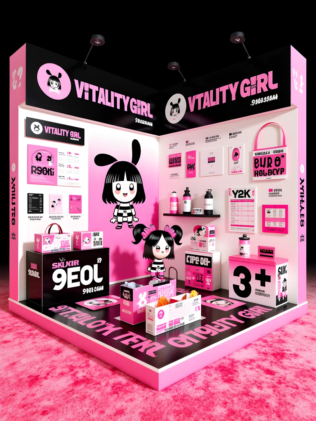 粉+黑搭配这么炸?品牌视觉也太会整了吧